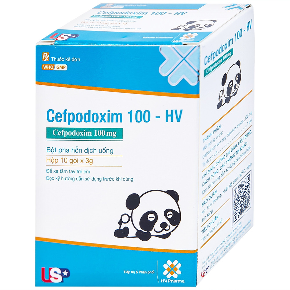 Cefpodoxim 100-HV USP (Hộp 10 gói)