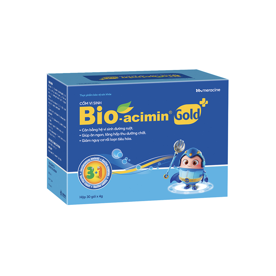 Bio-Acimin Gold + Men Vi Sinh Ho Tro Tieu Hoa (H/30Goi)