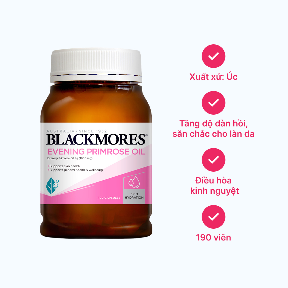 Blackmores Evening Primrose Oil (Chai 190Vien) mau Hong