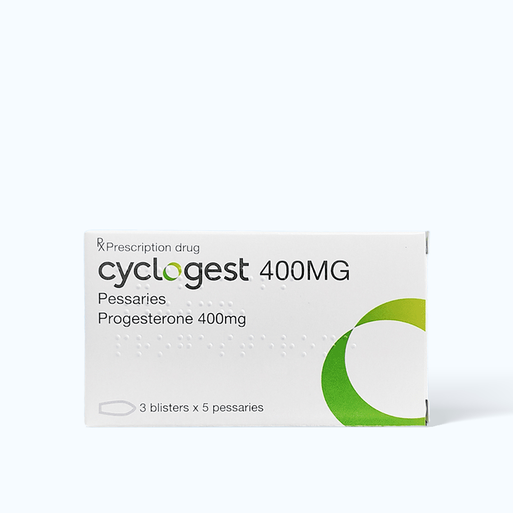 Cyclogest Accord 400mg (Hộp 3 vỉ x 5 Viên đạn đặt âm đạo/hậu môn )