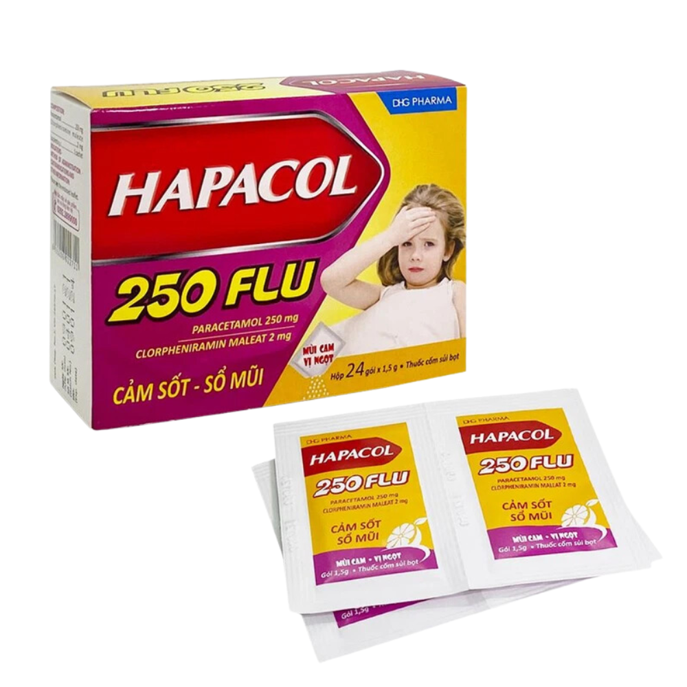HAPACOL FLU SAC PWD EFF 250MG 1.5G 24 GOI