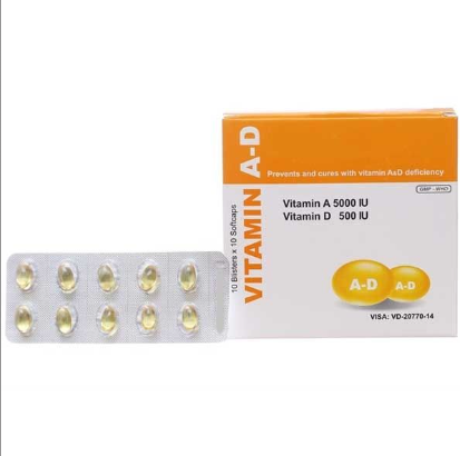VITAMIN A-D SOFTGEL 5000IU /500 (Hop 10 Vi x 10 Vien)