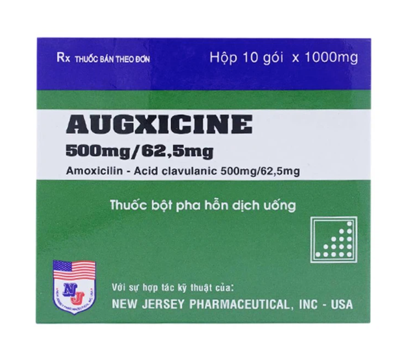AUGXICINE CAPL F.C 500MG /125 (Hop 6vi x 10 vien)