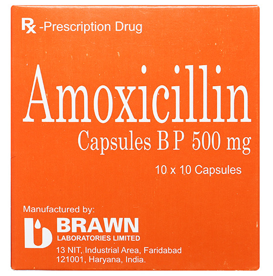 Amoxicillin Brawn 500mg (10 Vi x 10 Vien)