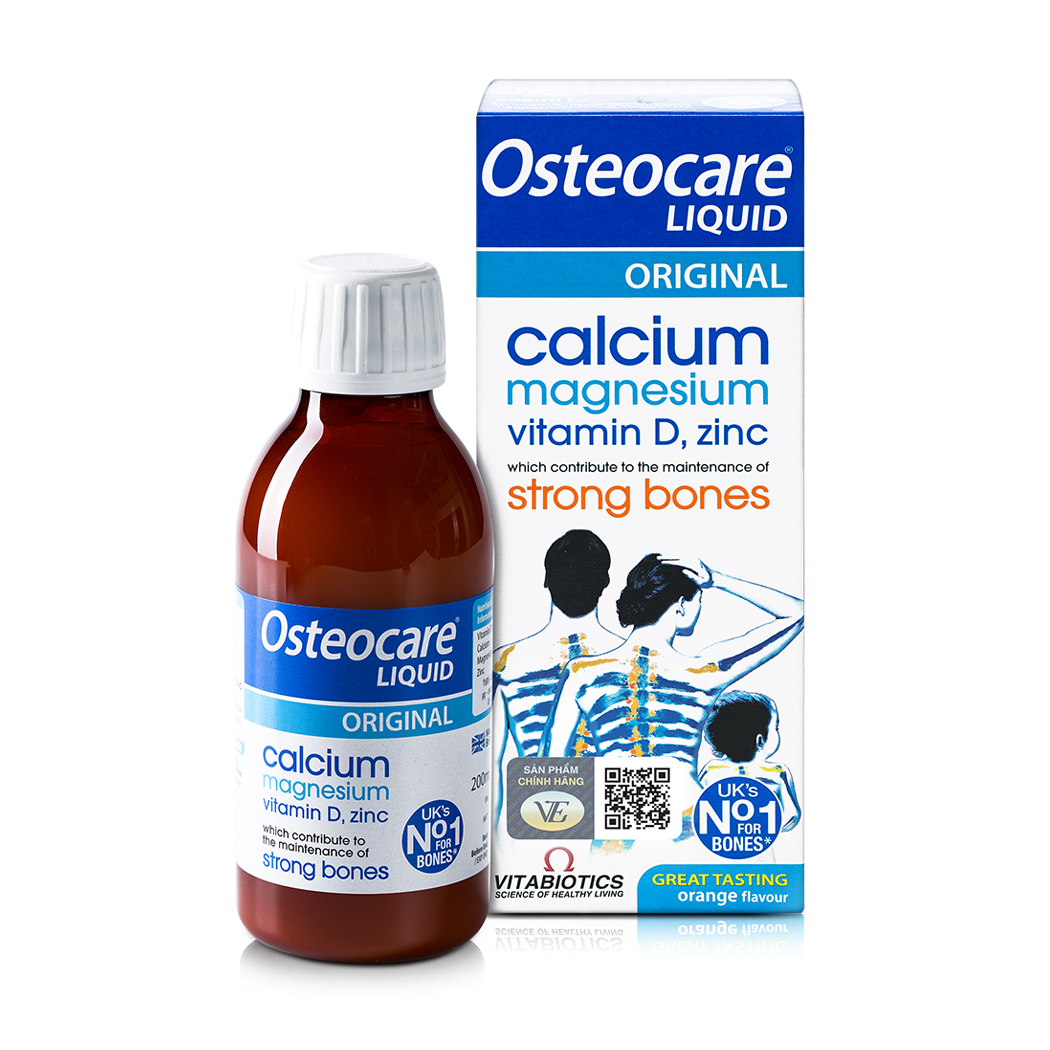 Vitabiotics Osteocare Siro Bo Sung Canxi Giup Xuong Chac Khoe (Chai 200Ml)