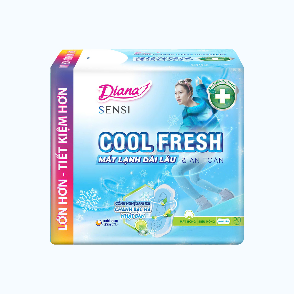 Diana BVS Sensi Cool Fresh Sieu Mong Khong Canh 23cm 20M