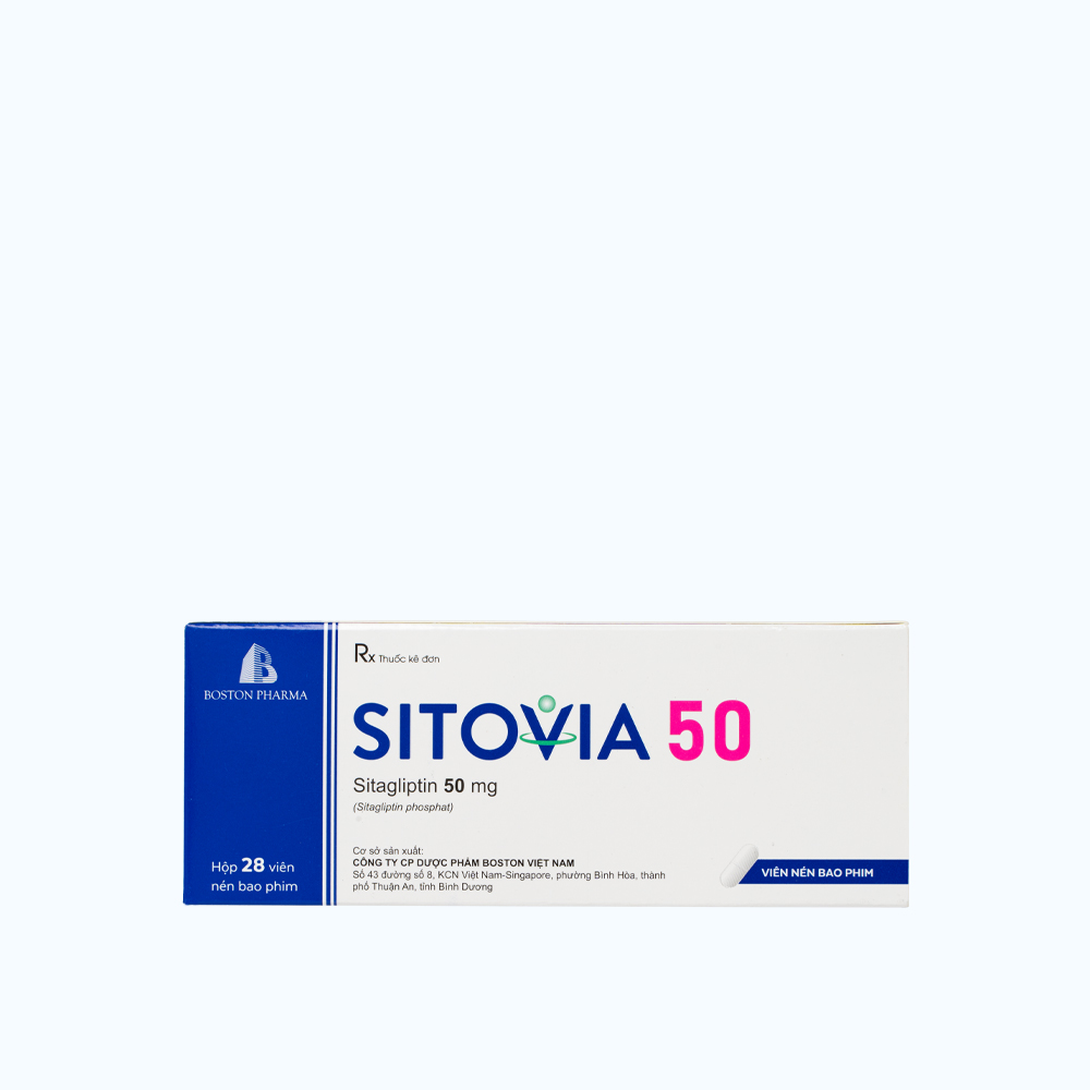 Viên nén bao phim SitoVia 50mg điều trị đái tháo đường (Hộp 28 Viên)