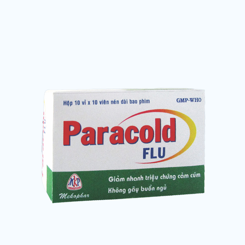 Viên nén Paracold Flu làm giảm đau các cơn đau, hạ sốt (10 vỉ x 10 Viên)