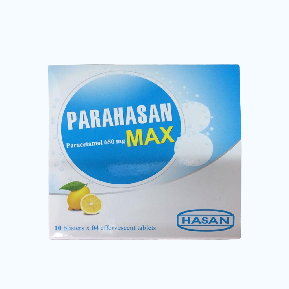 Viên nén sủi bọt Parahasan Max 650mg hạ sốt, giảm đau (10 vỉ x 4 viên)
