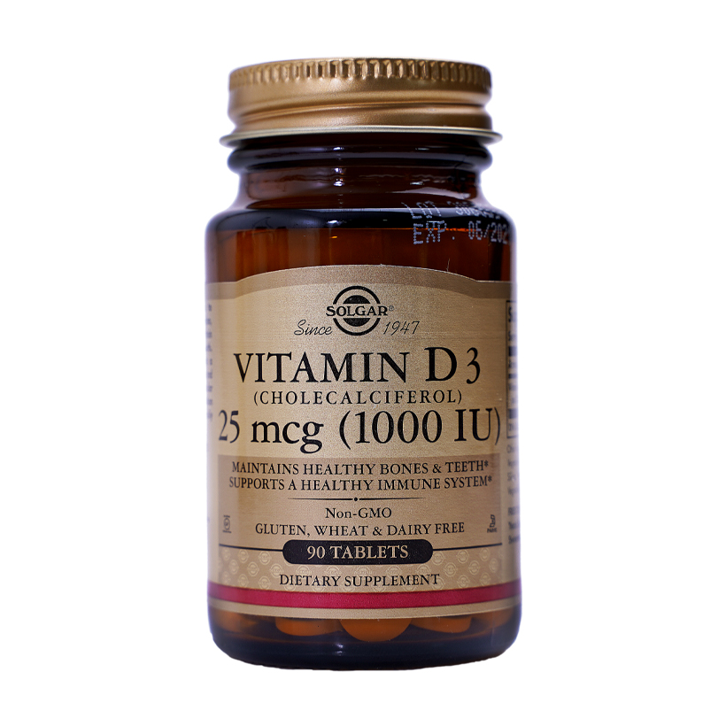 Solgar vitamin D3 1000IU H.Tro Xuong (Chai 90 Viên)
