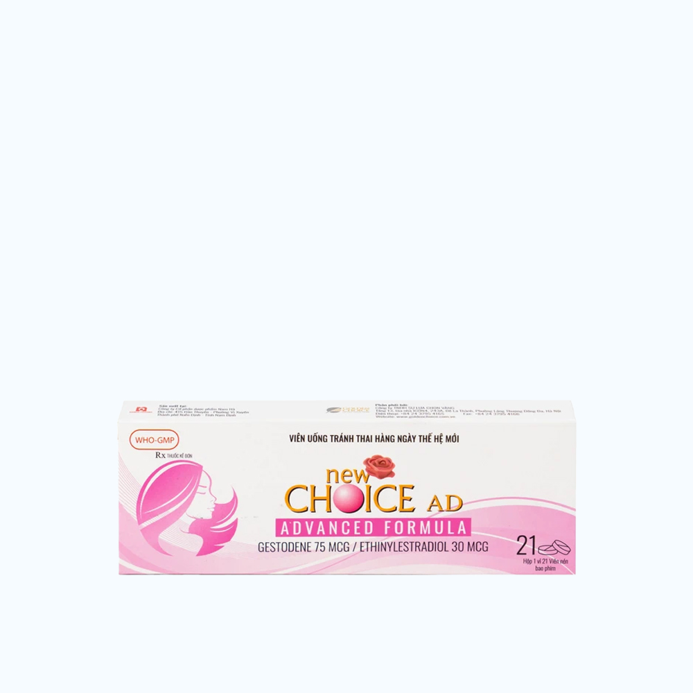 Thuốc tránh thai hàng ngày New Choice AD Advanced Formula Nam Hà (1 vỉ x 21 viên)