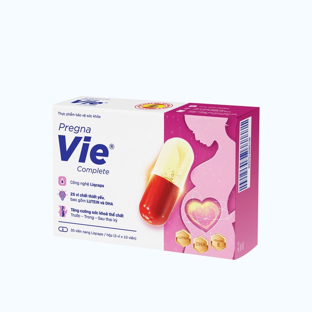 PregnaVie Complete 25 Vitamins & Minerals BS VTM Va K.C Cho Ba Bau (H 30v)
