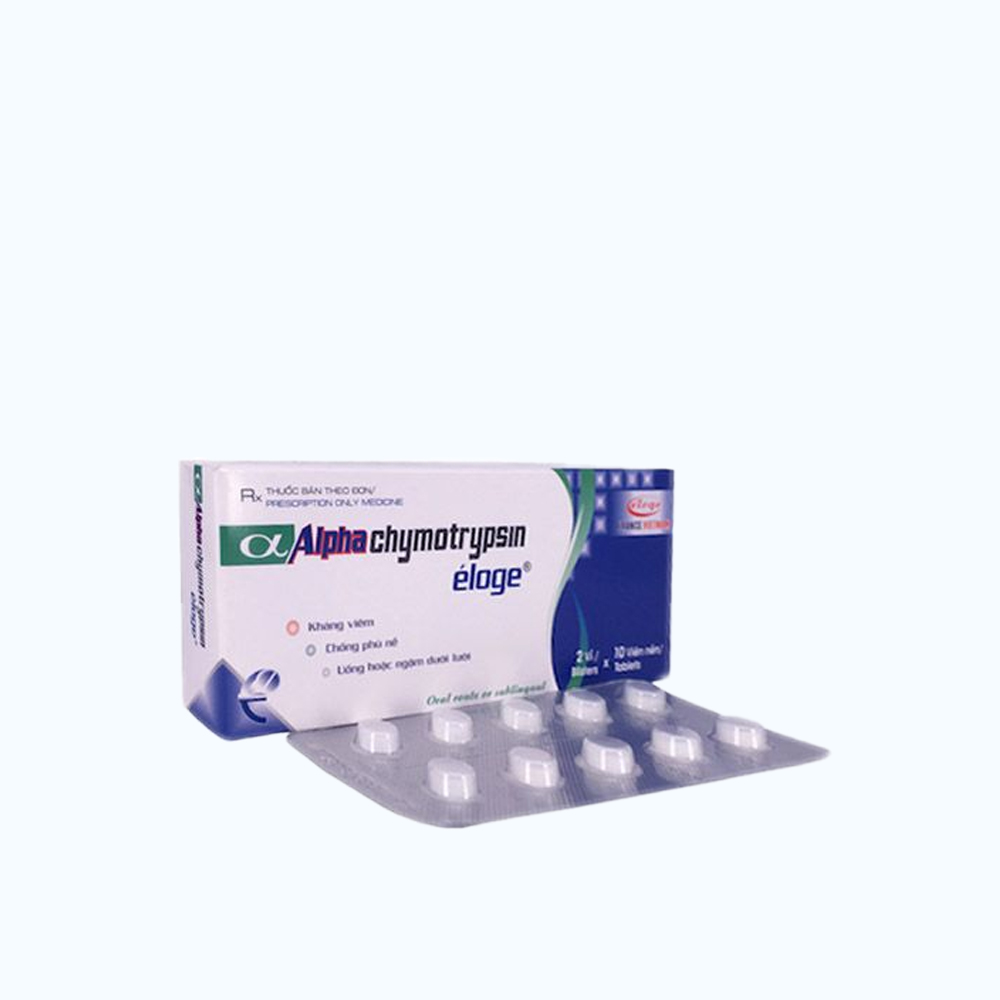 Viên nén ALPHACHYMOTRYPSINE 4200IU ELOGE FRANCE điều trị phù nề sau chấn thương (2 vỉ x 10 viên)