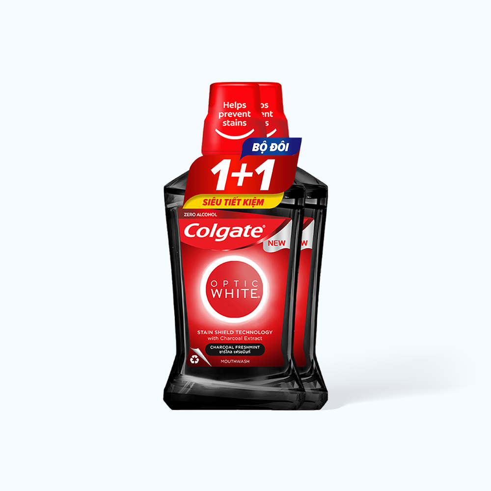 Colgate Bo Doi NSM Optic White Charcoal 500ml*2