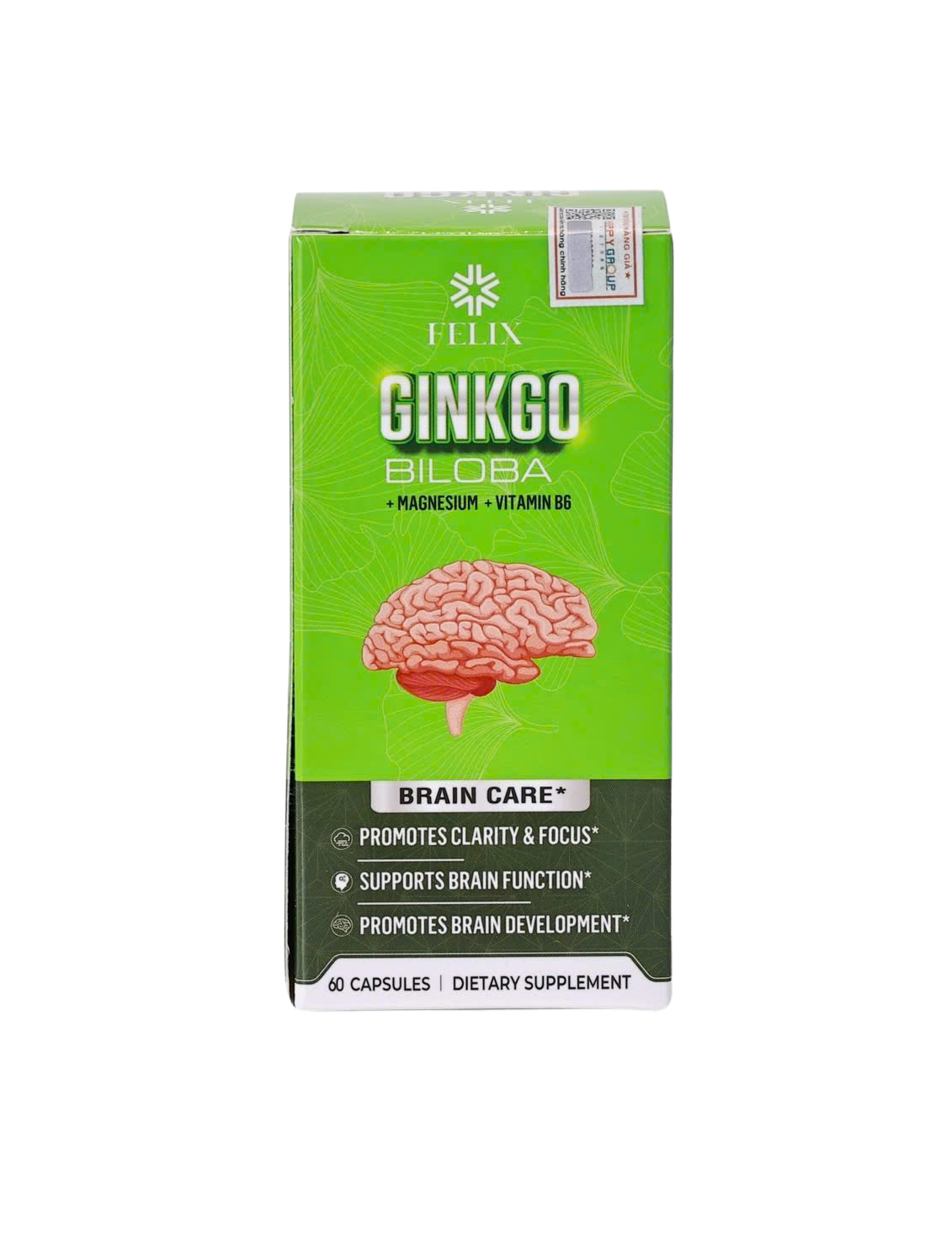 Felix Ginkgo Biloba, Mg, B6 Vi.Uong Tang Cuong Tuan Hoan Nao (Hop 60 vien)