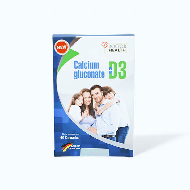 DOCTOR HEALTH Vien Uong Bo Sung Calcium Gluconate + D3 (Hop 4vi x 15vien)