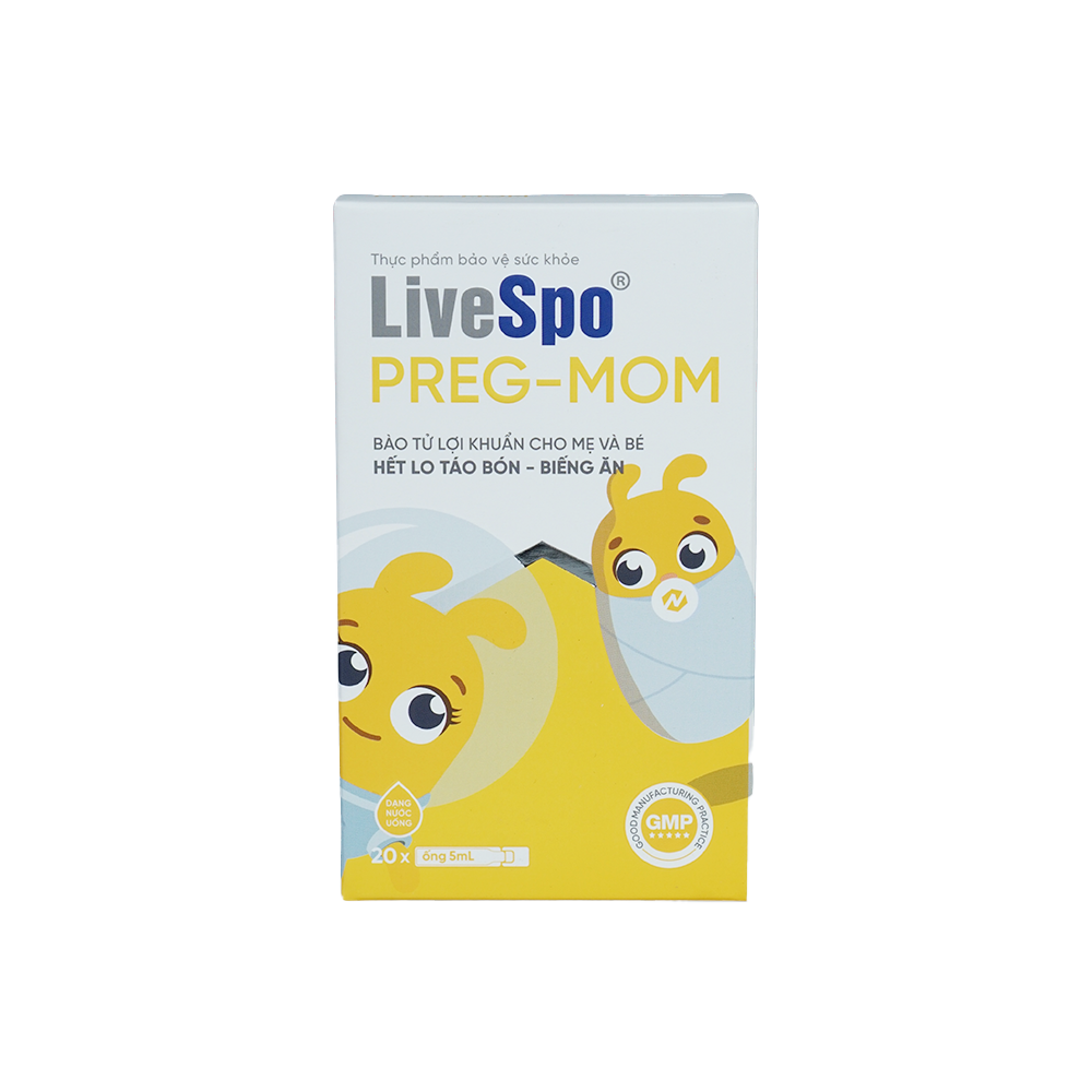 LIVESPO Pregmom Men Vi Sinh H.tro Tao Bon (Hop 20ong)