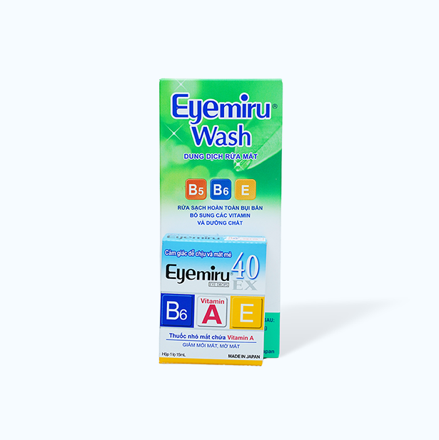 Bundle Dung dịch rửa mắt Eyemiru Wash (500ml) + Eyemiru 40EX (Lọ 15ml)