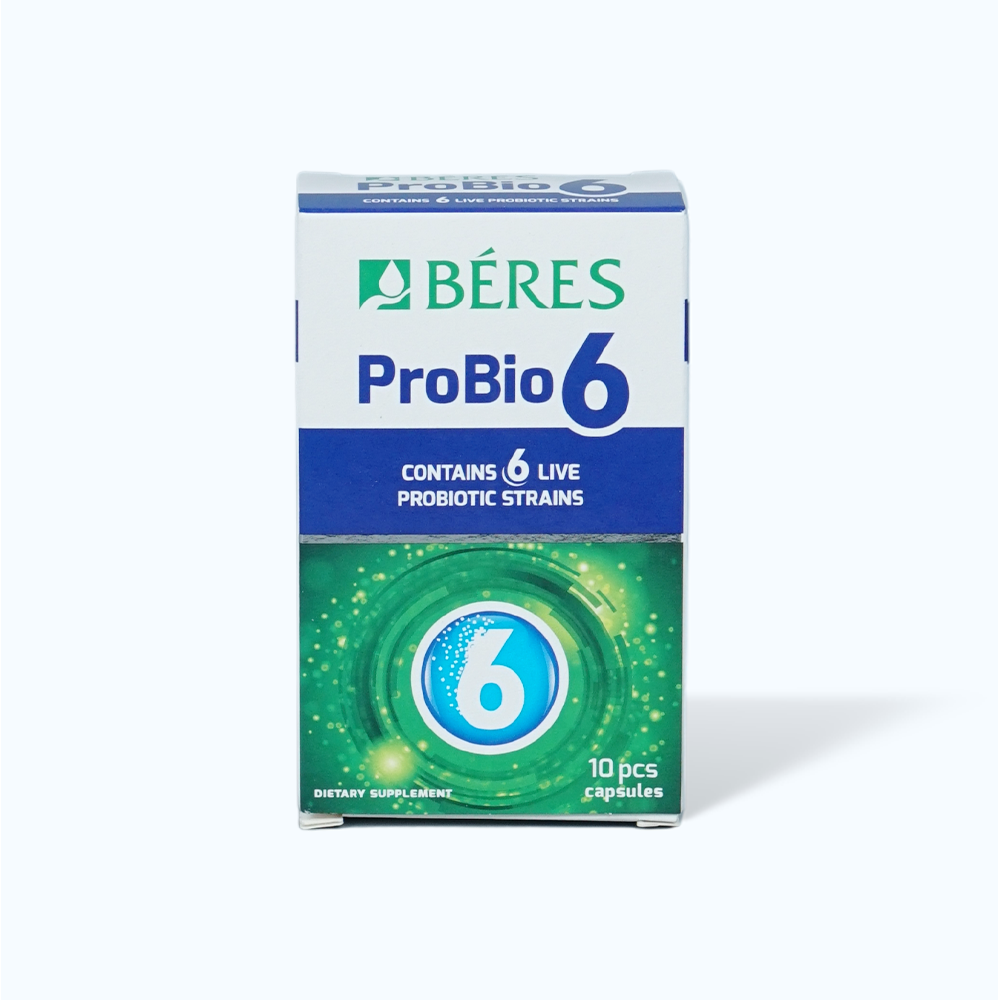 Viên uống  Beres Probio6 bổ sung lợi khuẩn, hỗ trợ hệ tiêu hóa (Hộp 10 viên)