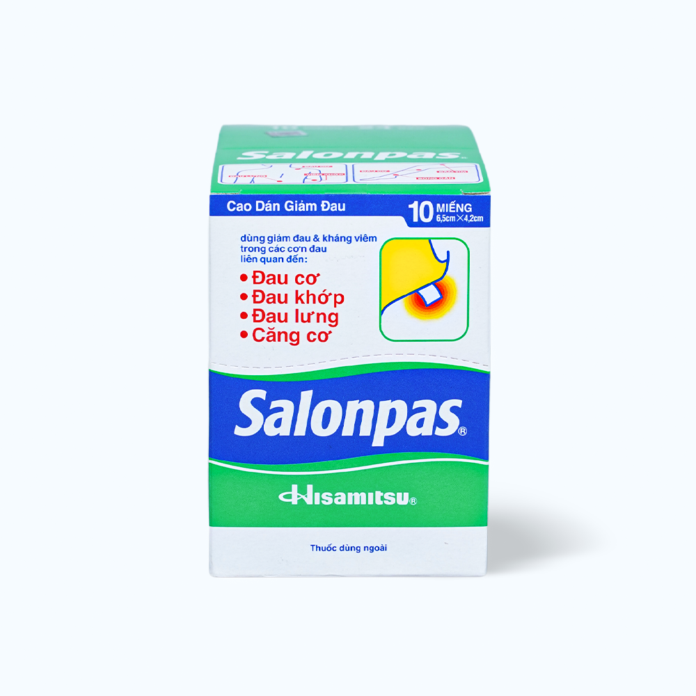 Salonpas (Hop 24 bao x 10 miếng) (6.5cmx4.2cm)
