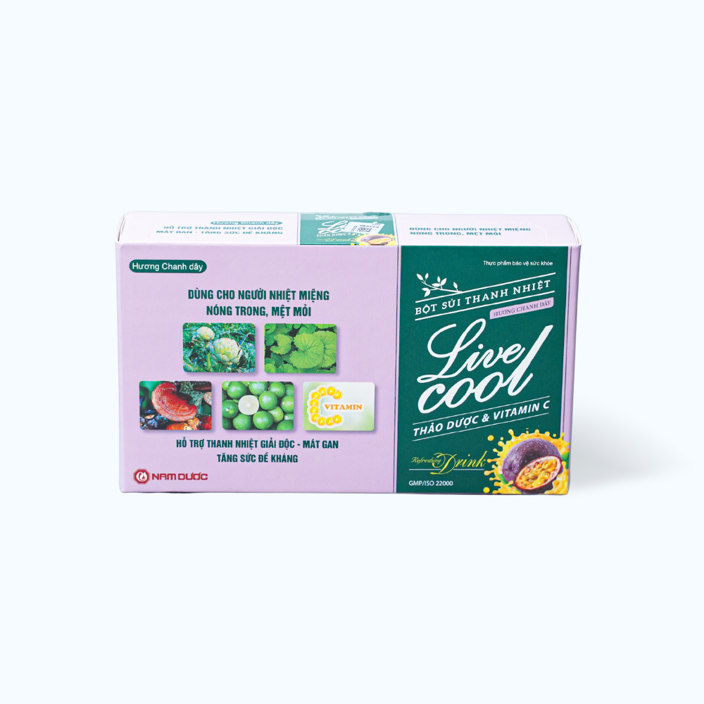 NAM DUOC Live Cool Bot Sui Thanh Nhiet Huong Chanh Day (10 Goi x 7g)