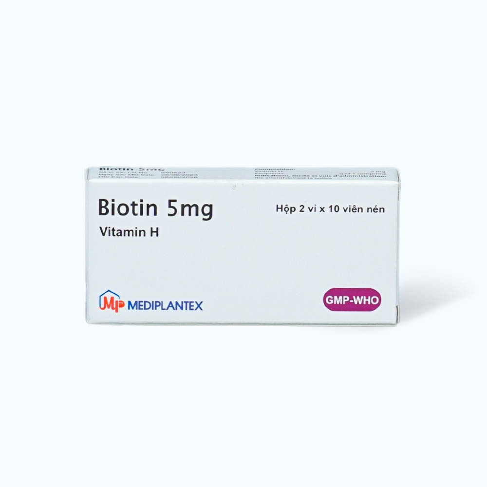 Biotin 5mg (2Vi x 10Vien)