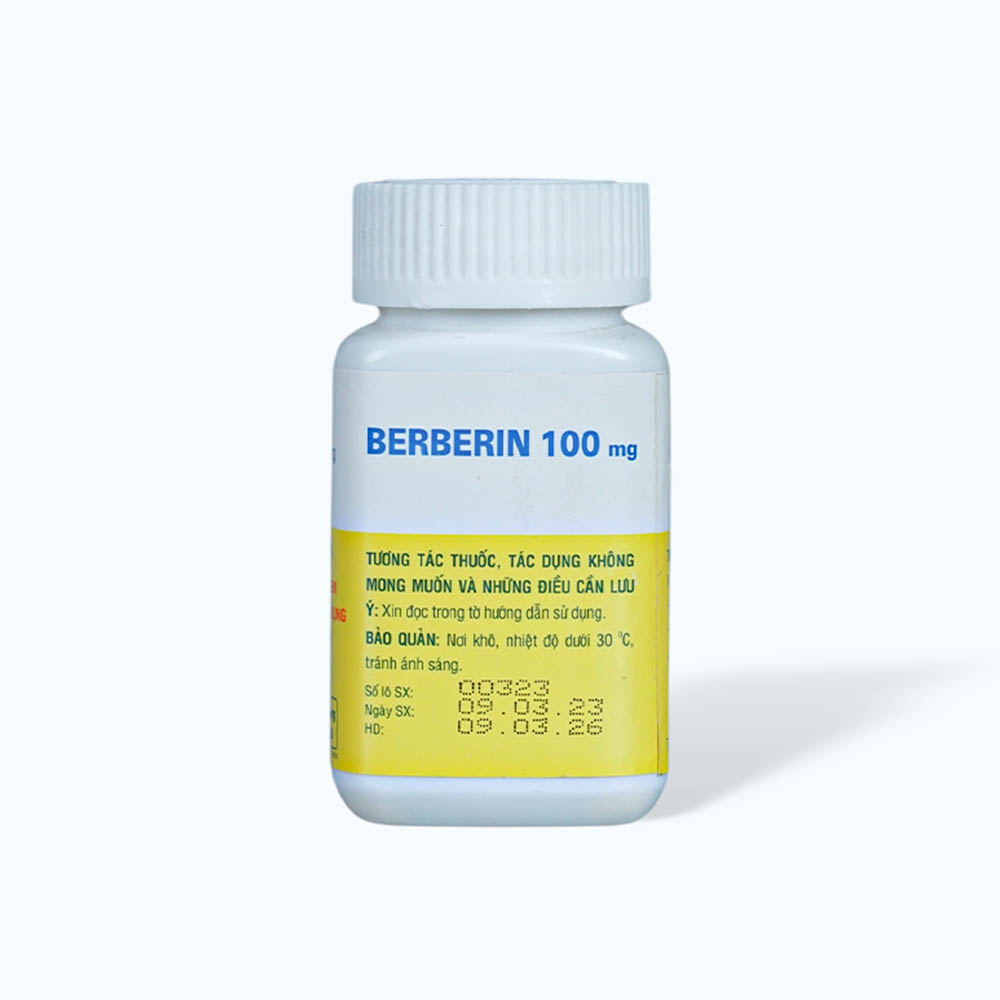Berberin 100mg ( chai 100v) Domesco