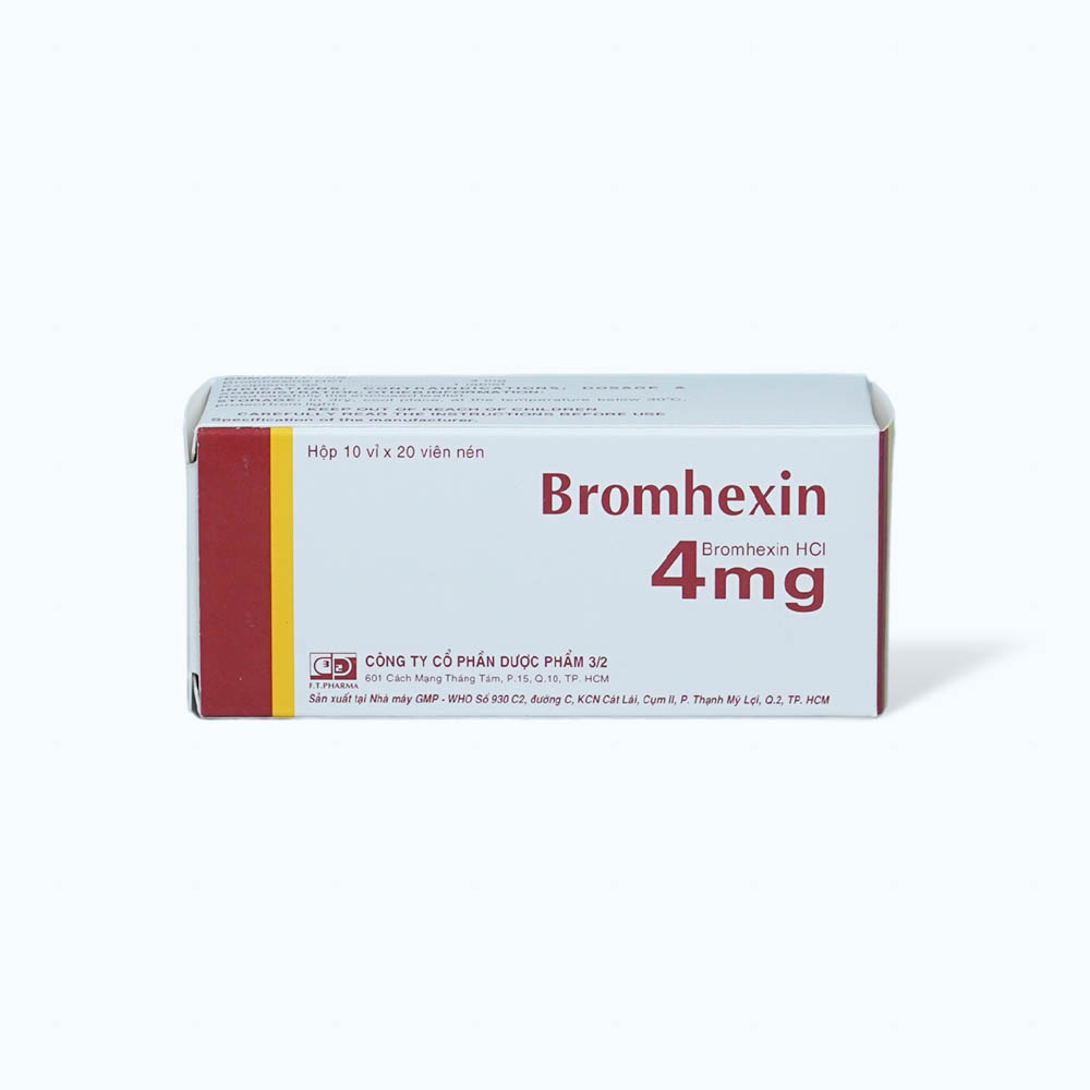 Bromhexin 4mg - 3/2( 10Vi x 20 Vien)