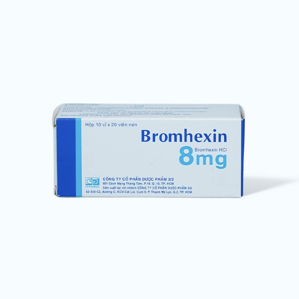 Bromhexin 8mg  3/2 (10Vi x 20 Vien)