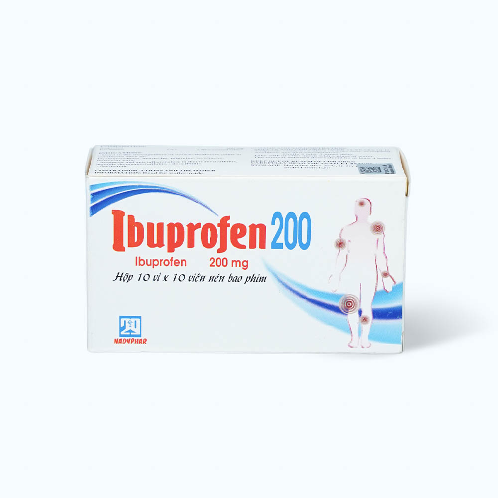 Ibuprofen 200mg Nadyphar (10vi x 10vien)