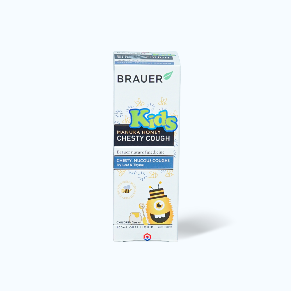 BRAUER Kids Manuka Honey Chesty Cough Giam Ho Co Dom Tre Em (Chai 100ml)