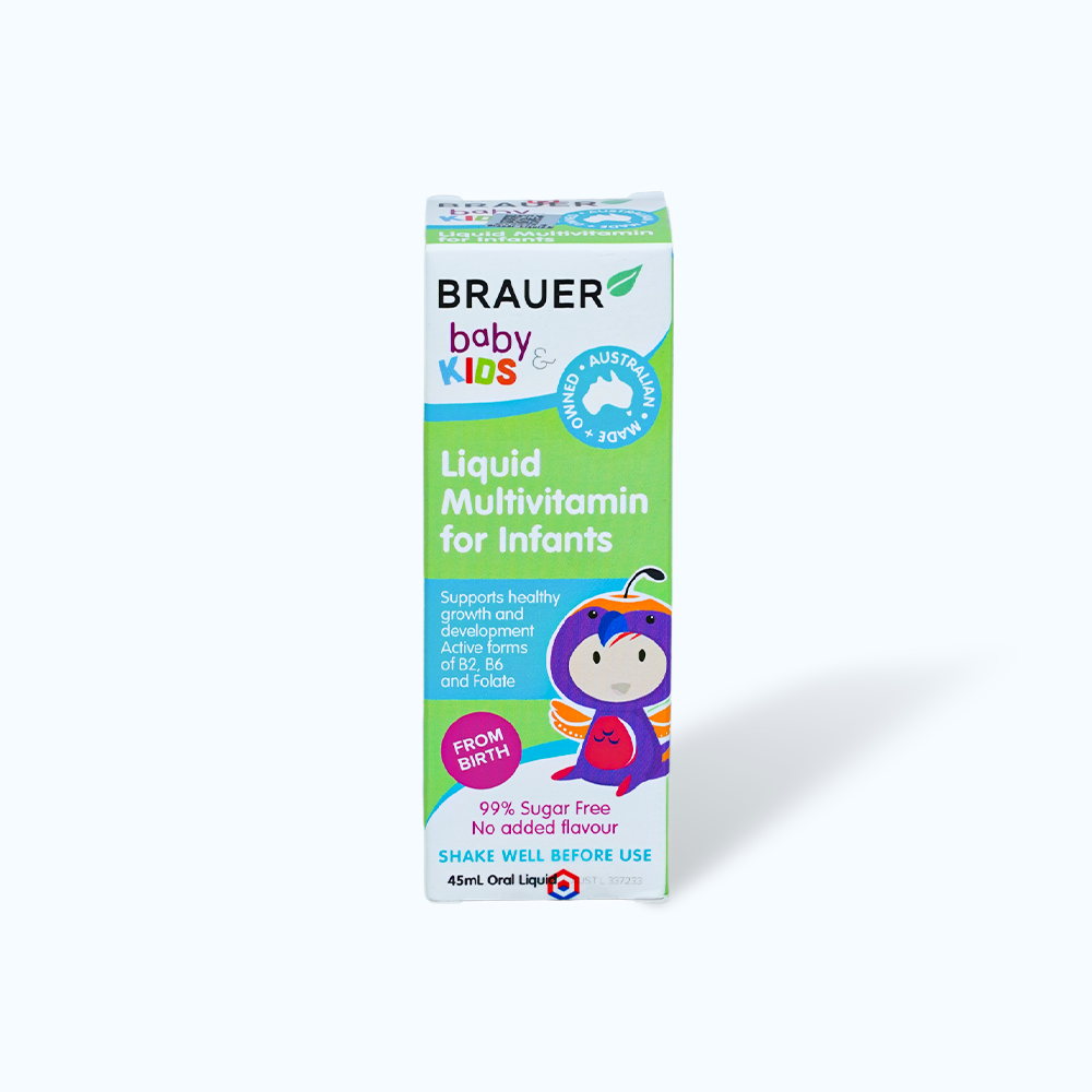 Siro BRAUER Baby & Kids Liquid Multivitamin For Infants bổ sung vitamin trẻ 0-12 tháng tuổi (45ml)