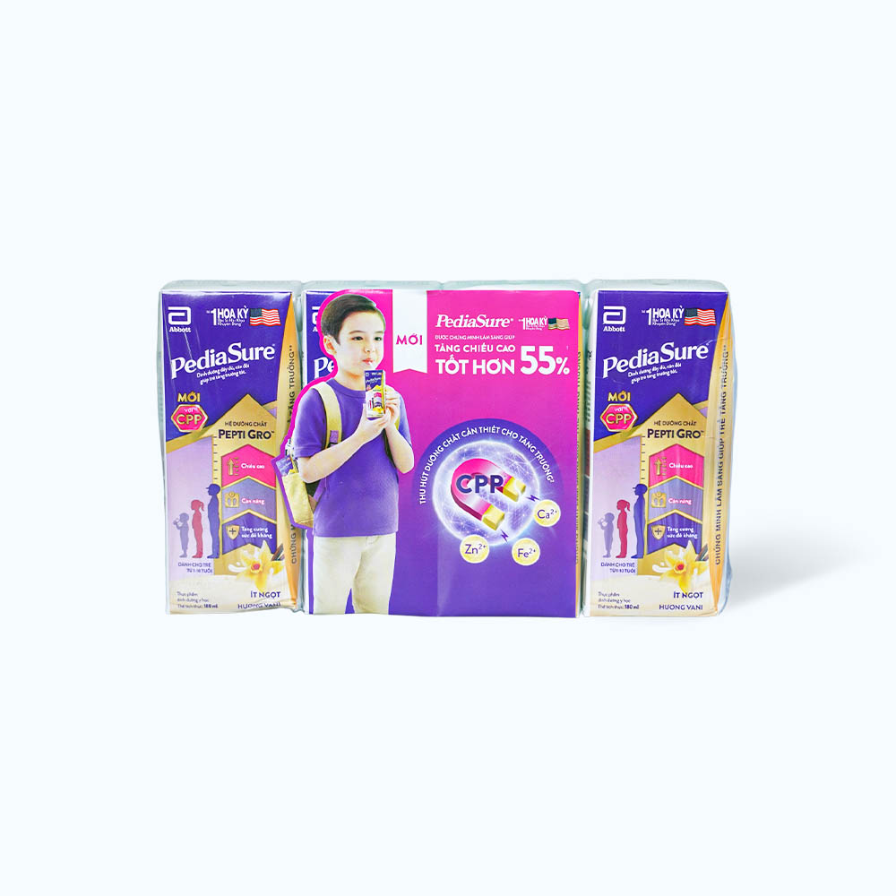 Abbott PediaSure Sua Nuoc Huong Vani Cho Tre 1-10 Tuoi 180ml (Loc/4 Hop)