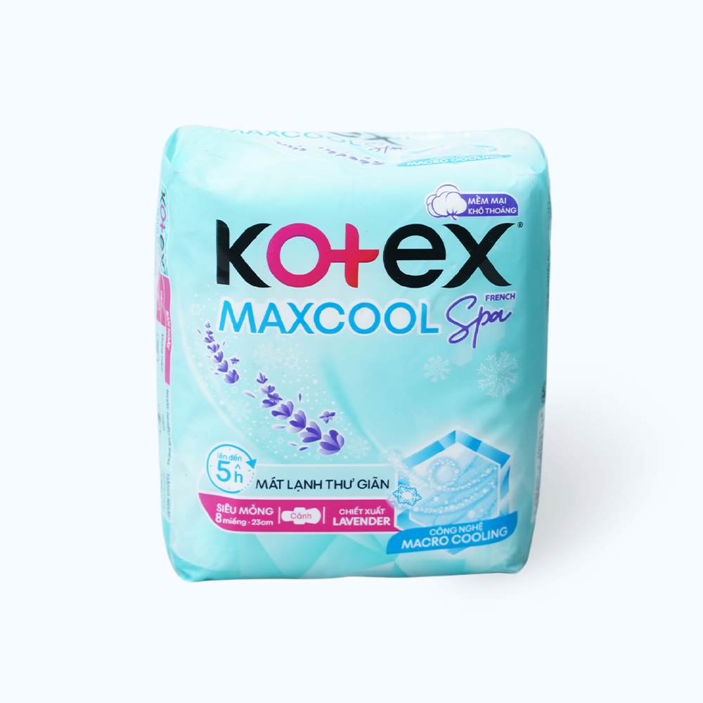Kotex Max Cool Bang Ve Sinh Sieu Mong Co Canh 23cm 8M