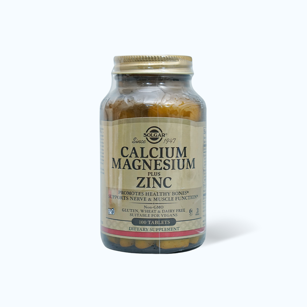Solgar Calcium Magnesium Plus ZinC H.Tro T.Cuong Cho Xuong  (Chai 100 V)