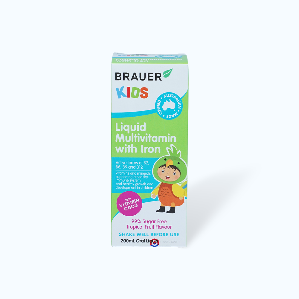 BRAUER Kids Liquid Multivitamin With Iron Bo Sung Vitamin 200Ml