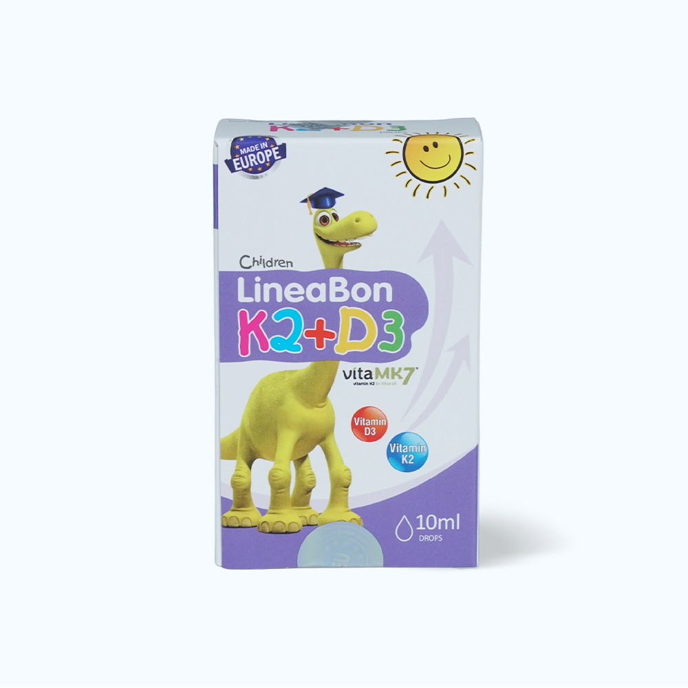 LINEABON K2+D3 Ho Tro Hap Thu Canxi Cho Tre Tu 0M (Chai 10ml)