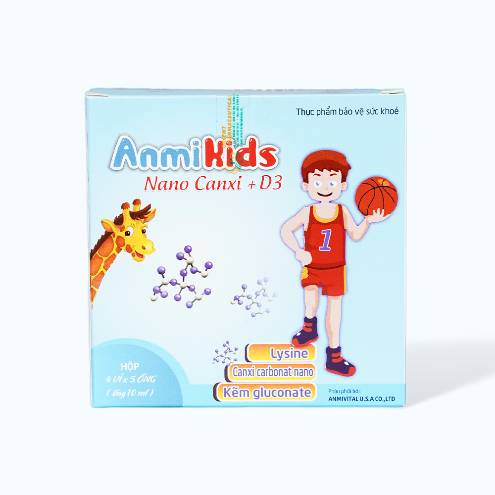 DUOC NAM Anmikids Nano Canxi + D3 (Hop  4 Vi x 5 Ong x 10ml)