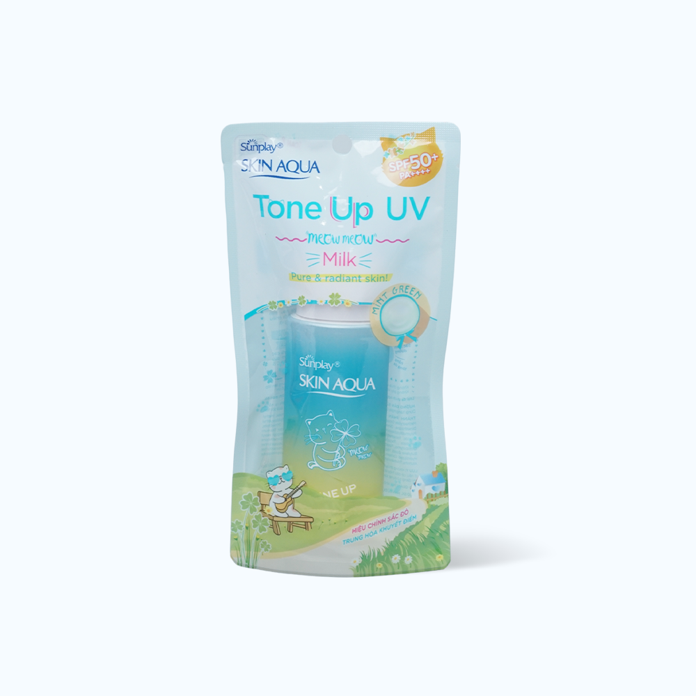 Sunplay Skin Aqua SCN Hieu Chinh Da Mau Xanh SPF50+/PA++++ 50g/Tuyp