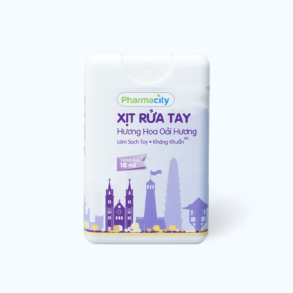 Xịt rửa tay bỏ túi tiện lợi Pharmacity hương hoa oải hương (18ml)