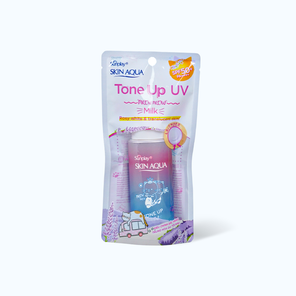 Sunplay Skin Aqua SCN Lavender Hieu Chinh Da Mau Tim SPF50+ 50g/Tuyp