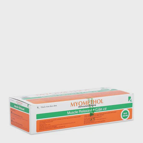 Viên nén Myomethol 500mg trị đau cơ, co thắt cơ, bong gân (10 vỉ x 10 viên)