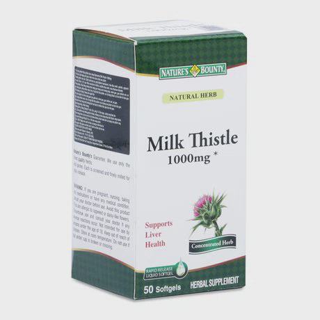 Viên uống Natures Bounty Milk Thistle 1000mg hỗ trợ tăng cường chức năng gan (50 viên/hộp)