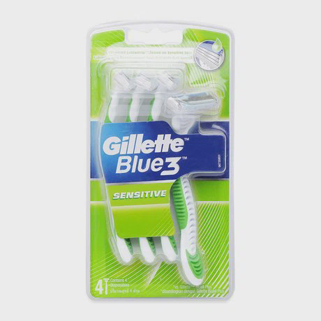Dao cạo râu 3 lưỡi Gillette Blue3 Sensitive (4 cái/vỉ)