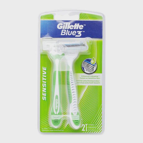 Dao cạo râu 3 lưỡi Gillette Blue3 Sensitive (2 cái/vỉ)
