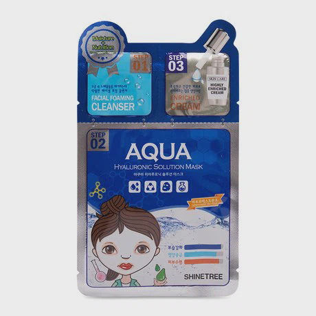 Mặt nạ dưỡng da 3 bước chiết xuất từ Aqua Hyaluronic Shinetree Aqua 25ml