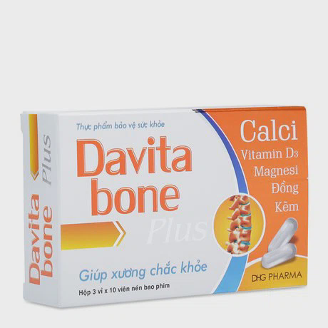 DHG PHARMA Davita Bone Plus Ngua Loang Xuong (Hop 3Vi X 10Vien)