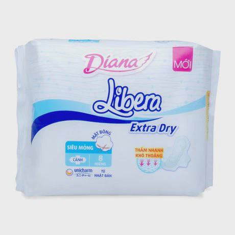 Băng vệ sinh Diana Libera siêu mỏng có cánh (8 miếng)
