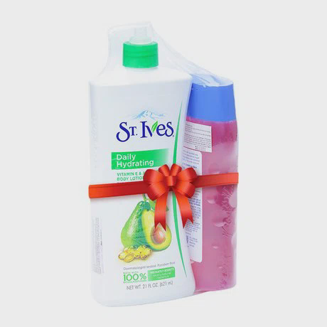 Sữa dưỡng thể vitamin E và bơ ST.Ives (621ml) + Tặng kèm chai sữa tắm Suave Kids (355ml)