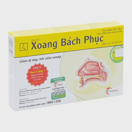 THAI MINH Xoang Bach Phuc  Ho Tro Dieu Tri Viem Xoang (2Vi X 10 Vien)